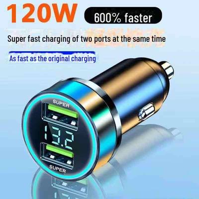 Fast Charging Dual USB Car Charger with Digital Display - 66W PD20W QC3.0 65W 40W
