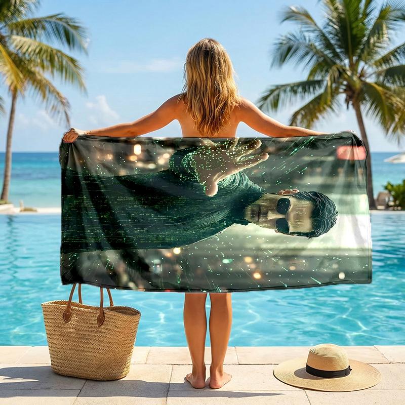 Matrix Fashion Beach Towel: Ideal for Summer Adventures Soft, absorbent and quick drying suitable for swimming and bathing