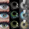 Eyeshare 2pcs Color Contact Lenses for Eyes Aurora Blue Green Colored Lenses Yearly Cosmetic Contact Lens for Eyes Beauty Makeup