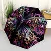 1pc Skull Butterfly Automatic Folding Umbrella, Lightweight Retractable Compact Travel Umbrella, 8-Rib Sturdy Frame039