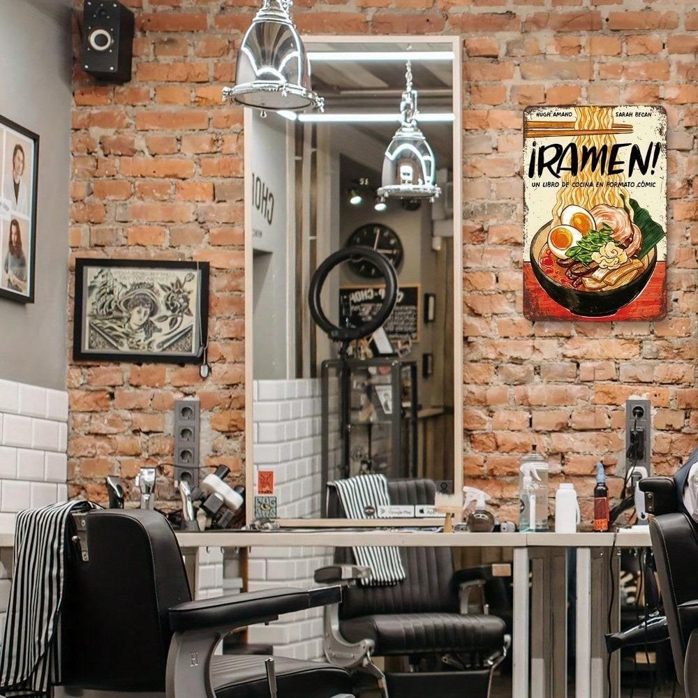Metal Tin Sign Wall Decor Manga Kitchen Art Ramen Retro Pop Culture Funny