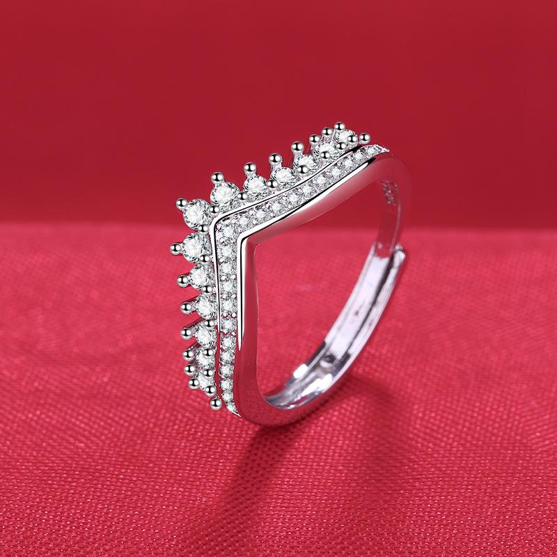 925 Sterling Silver Ring Hot AAA Zircon Adjustable Size Engagement Rings for Women Wedding Ring Party Fashion Nice Jewelry Gift
