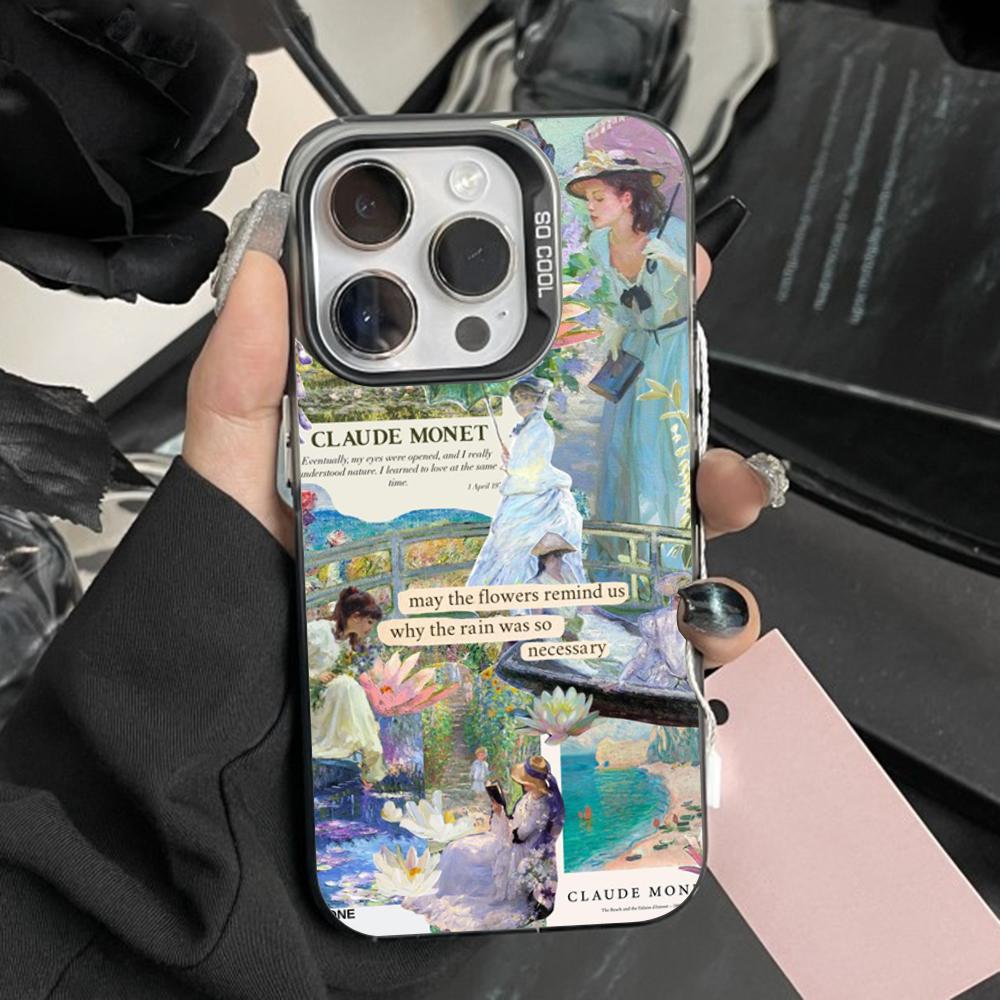 

Claude Monet Oil Painting Phone Case For iPhone 16,15,14,13,12,11,Pro,Max,Plus,Mini,XS Anti Fall Black Matte Hard Bumper iPhone16promax