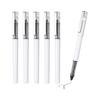PATIKIL 6 Pcs Liquid Ink Rollerball Pens, 0.5mm Fine Needle Tip, Smooth Writing Gel Ink, Quick Dry Black Ink, White Barrel