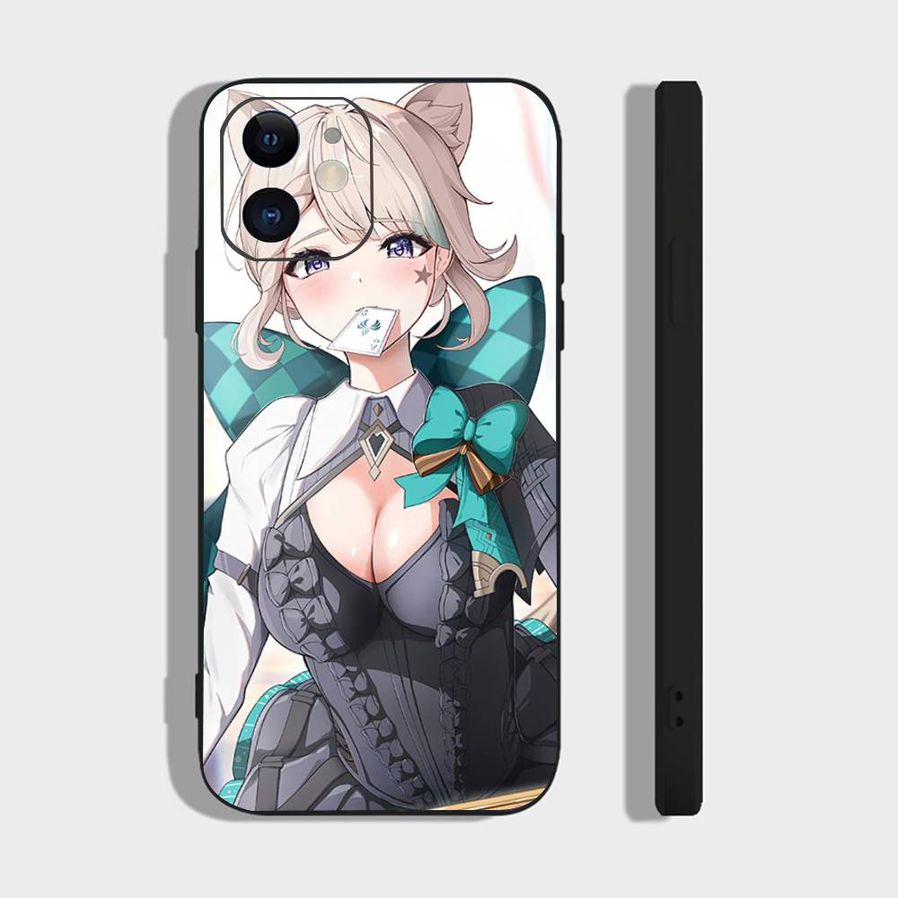 Lynette Anime Game Genshin Impact Phone Case For IPhone 17 Air 16 15 14 13 Pro Max 11 12 Black Silicone Cover
