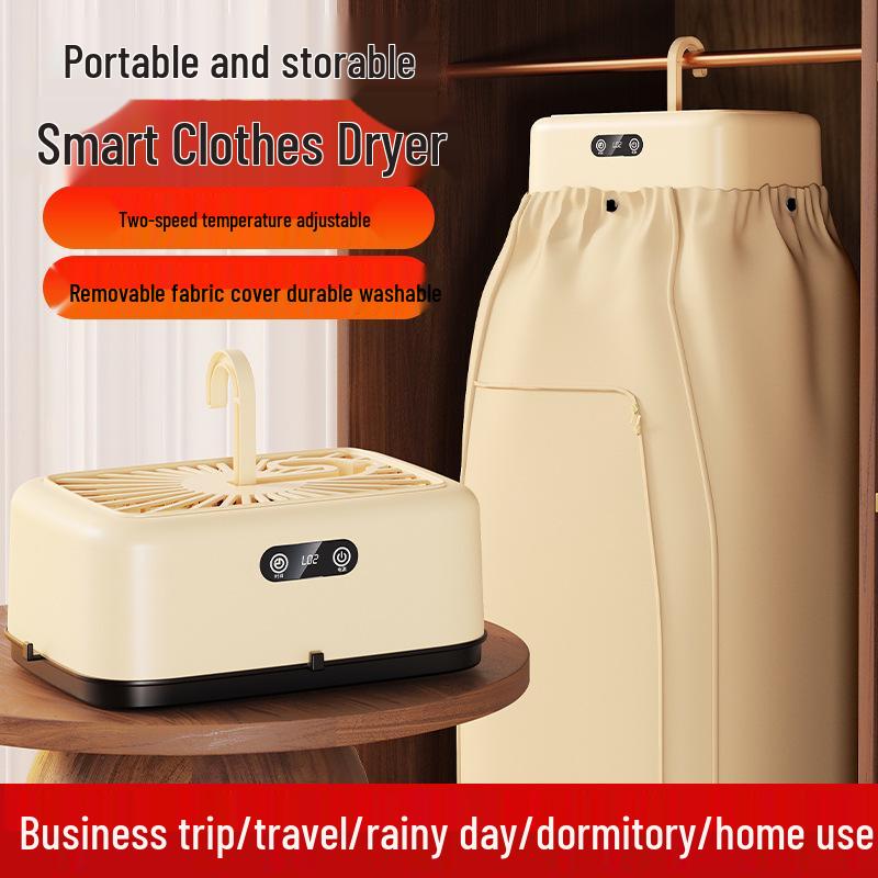 Portable Smart Clothes Dryer with Ion Quick Dry & Sterilization - Compact, Automatic, Foldable Storage.
