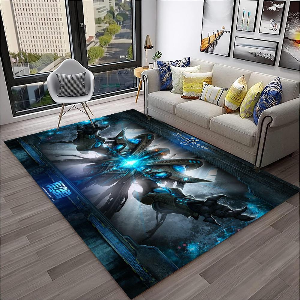 3D Retro Spiel StarCraft Gamer Teppich Teppich für Zuhause Wohnzimmer Schlafzimmer Sofa Fußmatte Dekor, Kinder Spielbereich Teppich Rutschfeste Bodenmatte