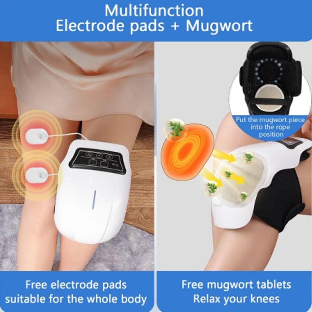 Deep Muscle Relief Electric Knee Massager Breathable Large LED Screen Cordless Heated Knee Brace Adjustable Strap bianco