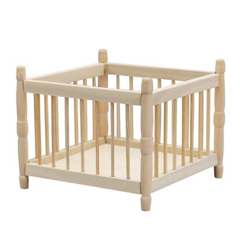 1/12 Scale Dollhouse Baby Bed Miniature Furniture Model for Girls Boys Ornament for Kids DIY Play Ornament Play Crafts.