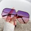 Fashion Oversized Metal Sunglasses For Women With Uv400 Protection For Summer Beach Outings