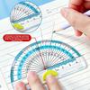 4pcs Soft Silicone Straight Ruler Non Slip Triangle Rulers Simple Stationery Ruler  School Office