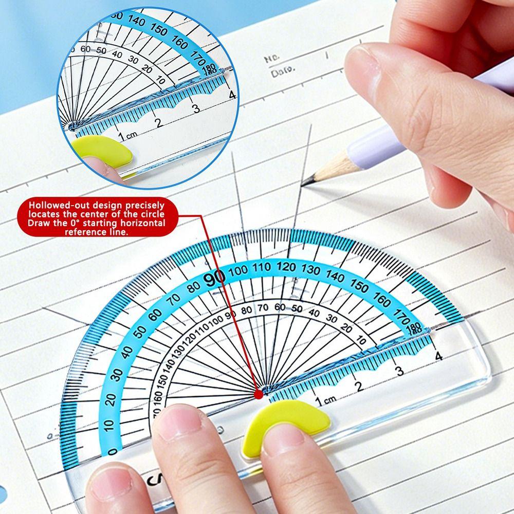 4pcs Soft Silicone Straight Ruler Non Slip Triangle Rulers Simple Stationery Ruler  School Office