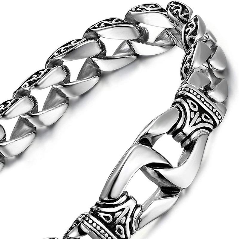 Long Rui Retro Totem Cuban Bracelet Creative Men's Hip Hop Dragon Bone Bracelet
