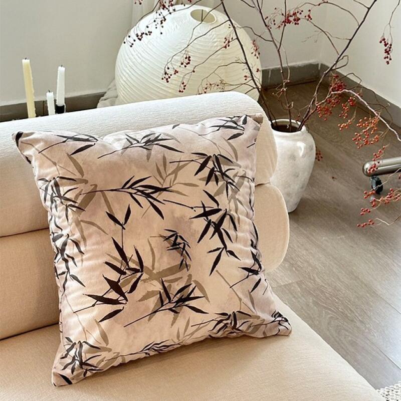 Copricuscini decorativi stile francese 45x45cm con imbottitura, Cuscini decorativi in misto lino per divano, letto, soggiorno