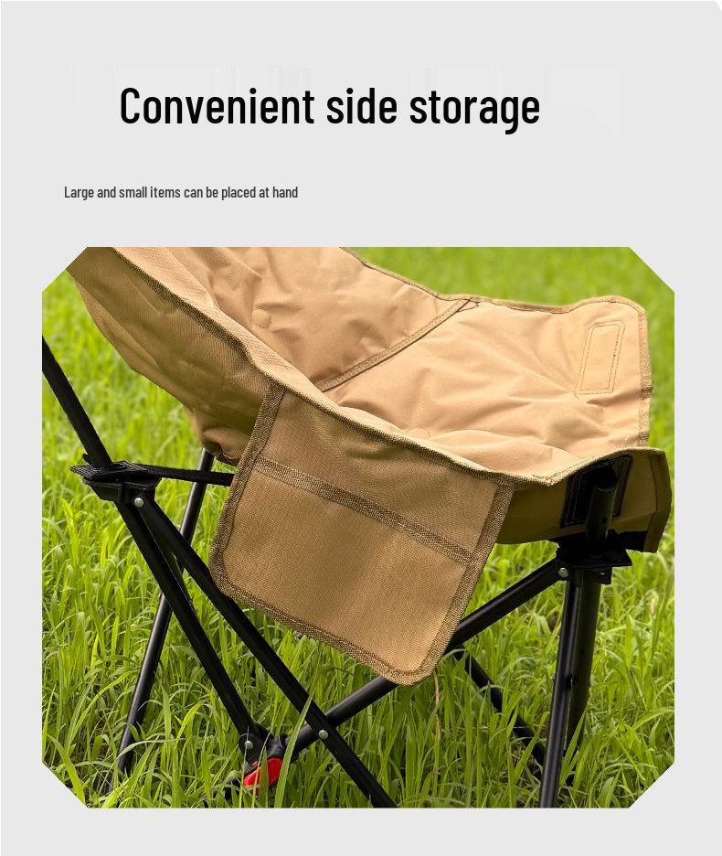 Pink Moon High-Back Folding Chair with Cotton Padding for Winter Camping