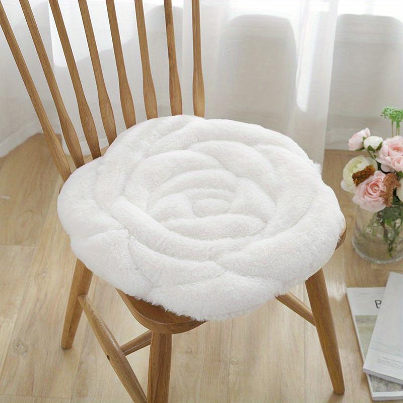 Plush Rose Design Thickened Quilted Chair Mat Office Home Dining Chair Cushion Tatami Floor PP Cotton Cushion Mat