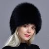Winter Fur Hats for Women Natural Arctic Fox Fur Warm Thick Knitted Fashionable Stylish Girls Outdoor Snow Skull Beanie Hat