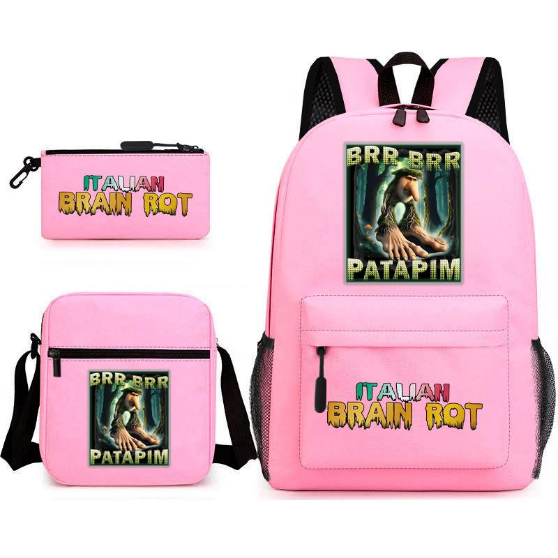 School Bag Tongtongsahur Cartoon Abstract Shanhaijing Primary School Students and Teenagers Backpack Three-piece Set L