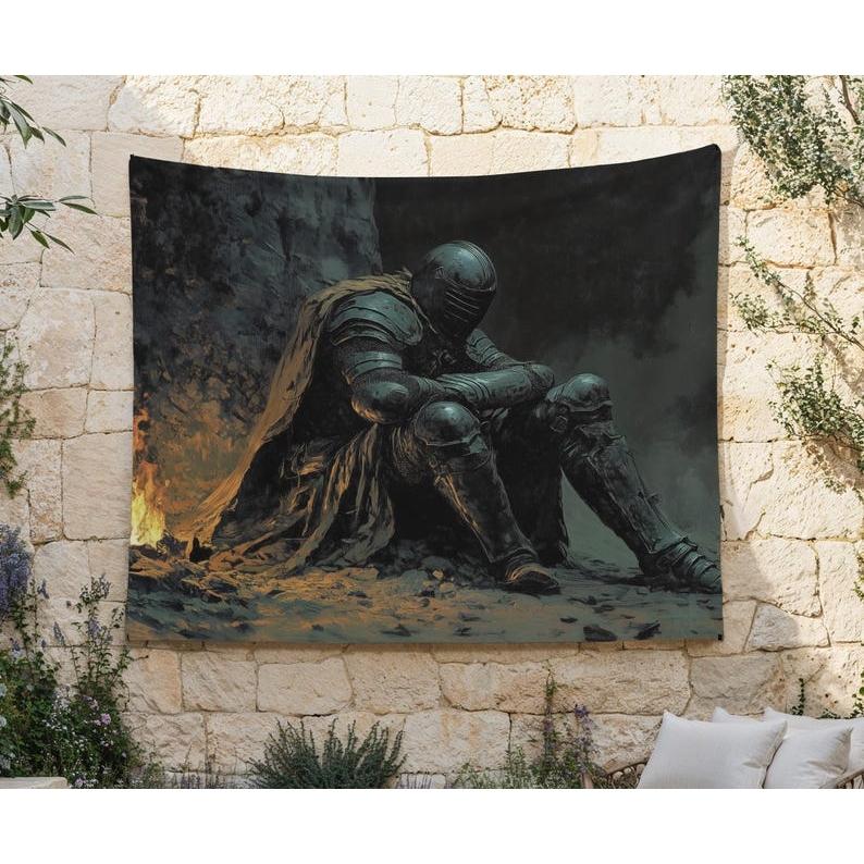 Dark Fantasy Knight tapestry 75x100