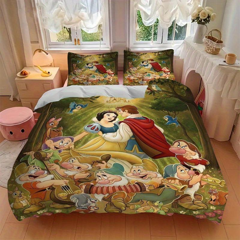 3pcs Prince Charming & Snow White Print Cover Set Ultra Soft, Breathable, and Comfortable Bedding with Stylish Design for Bedroom and Guest Room