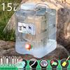 Transparent Outdoor Camping Water Bucket with Faucet and Lid - Food Grade Square Storage Container for Drinking Water
