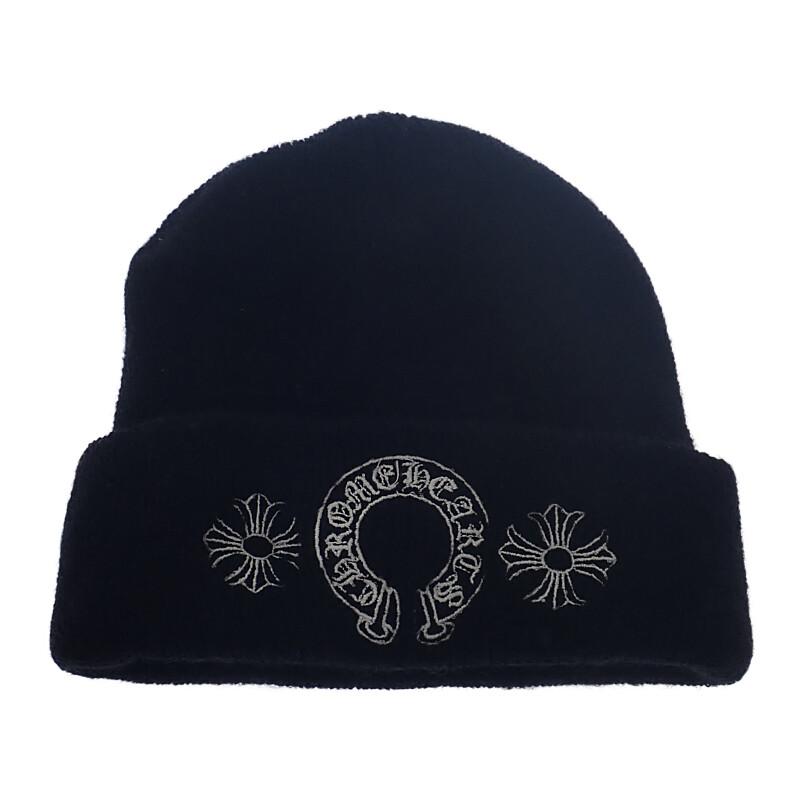 CHROME HEARTS  Knit cap black wool mens