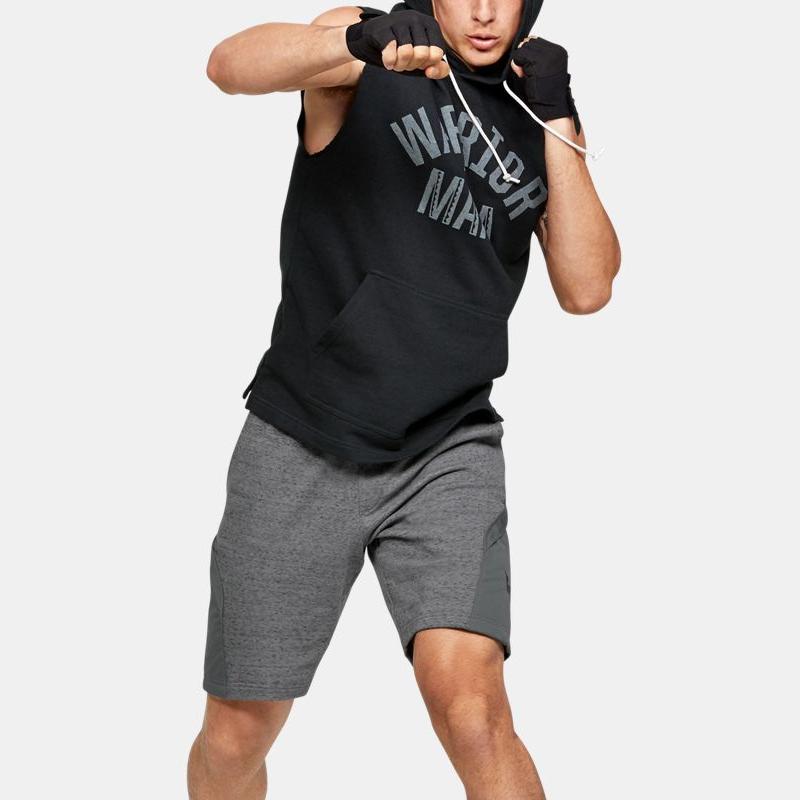 Under Armour Tréninkové sportovní rovné tričko s kapucí Pánské topy Černá 1352693-001