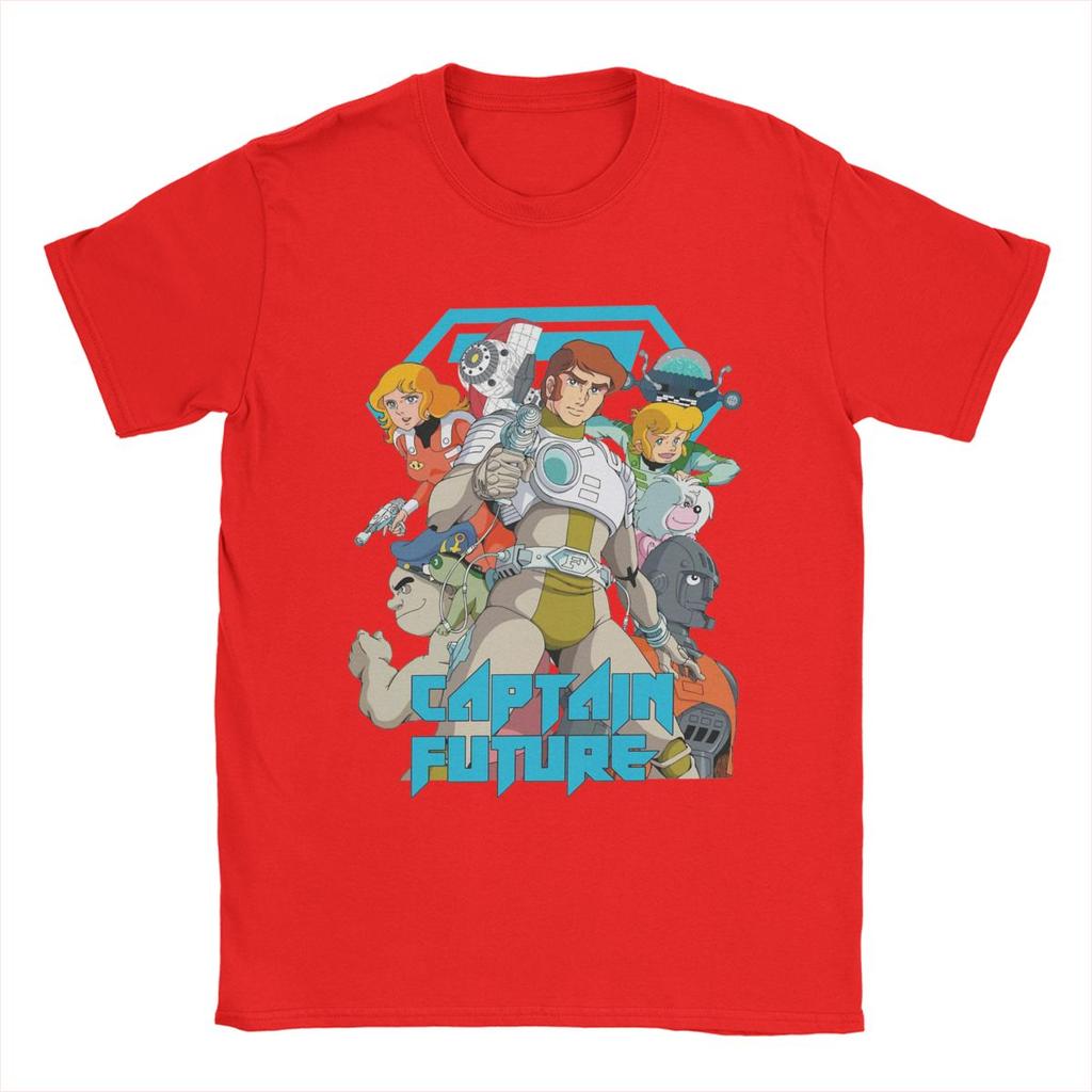 Herr Captain Future T-shirts 100% Bomull Kläder Vintage Kortärmad Rundhals T-shirt Plus Size T-shirts