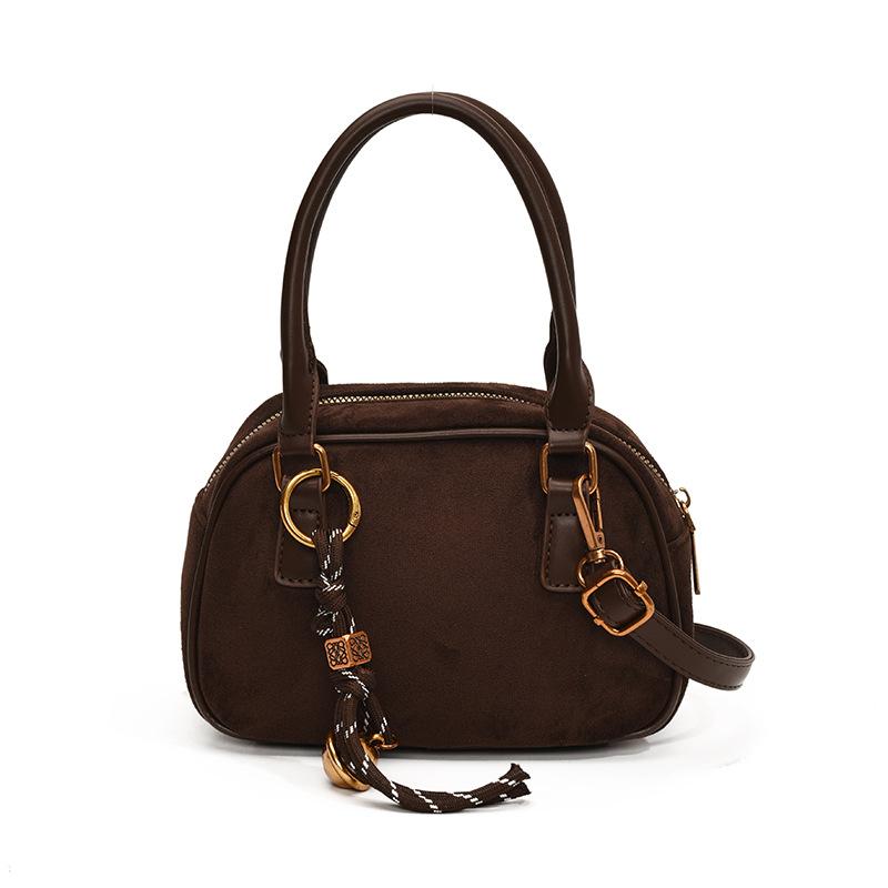 2025 New Design Vintage Maillard Niche Portable Bowling Bag Women's Commuter Versatile Messenger Bag