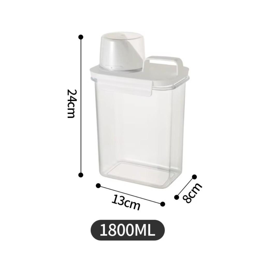 Airtight Washing Powder Storage Box Large Capacity Transparent Laundry Pod Bucket with Measuring Cup Laundry Detergent Dispenser