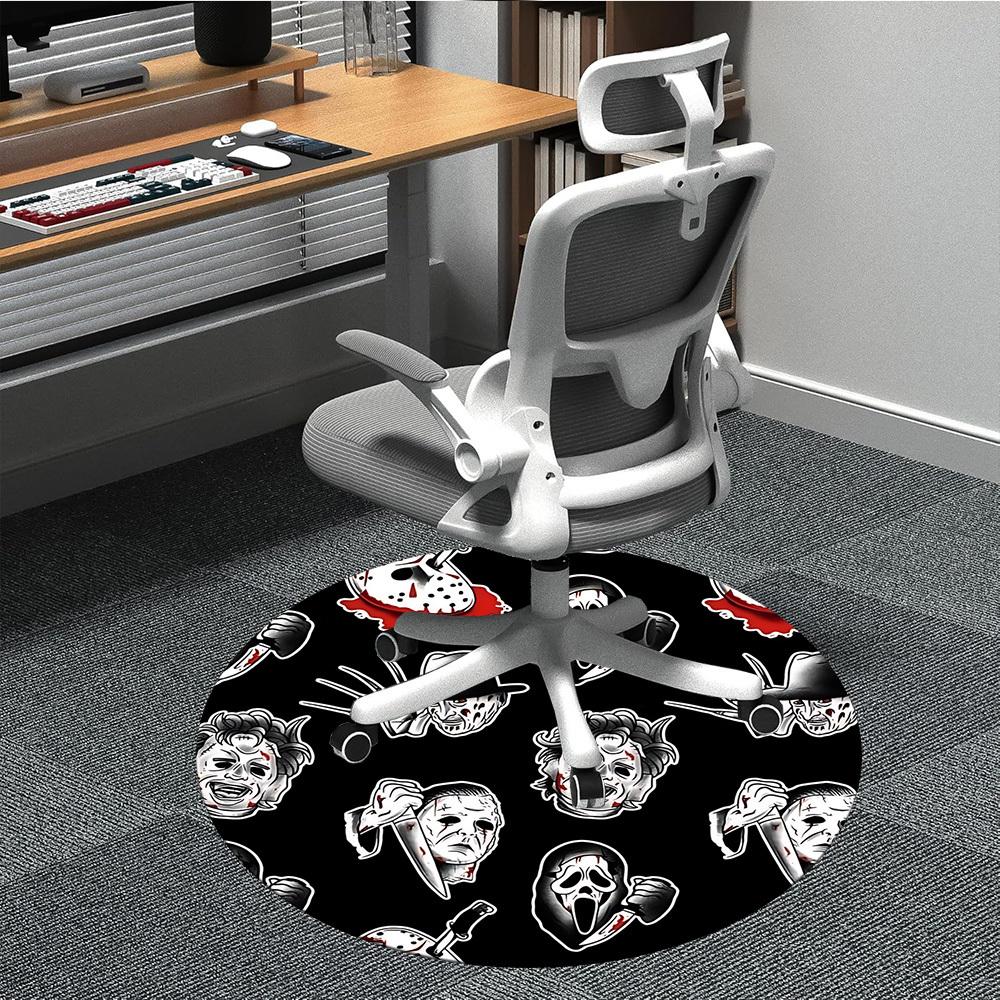 1 Stück Horrorfilm-Charaktere Stuhl Teppich für Büro, Innenbereich Rutschfest Waschbar Polyesterfaser Teppich, Matte Für Büro, Maschinenwaschbar