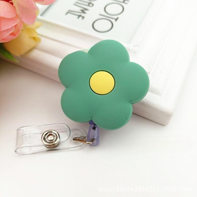 1 Piece High Quality Silicone Retractable Nurse Badge Holder Clip Fruits Dolphin Sunflowers Students ID Card Holder