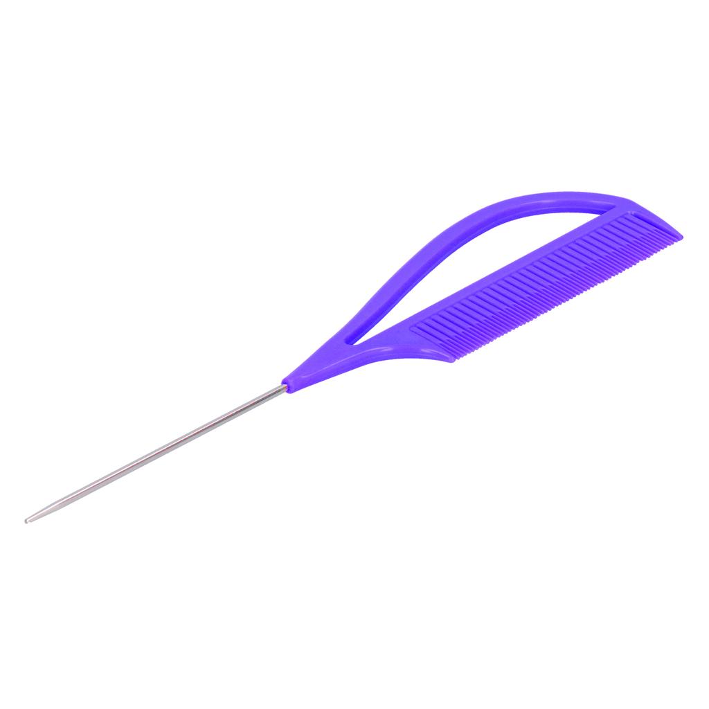 Hair Highlighting Tail Comb AntiStatic Hair Styling Comb for Barber Salon Home(Purple )