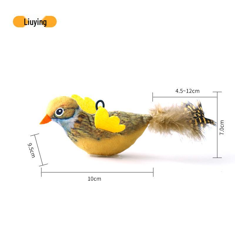 Rechargeable Cat Toy: Sound-Making Bird with Shaking Feathers and Bells