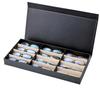 Glasses Case for 12 Pairs for Reading and Small 9848 (Suitable Sunglasses, Glasses, Eyeglasses, Watches, Items) BK/BE