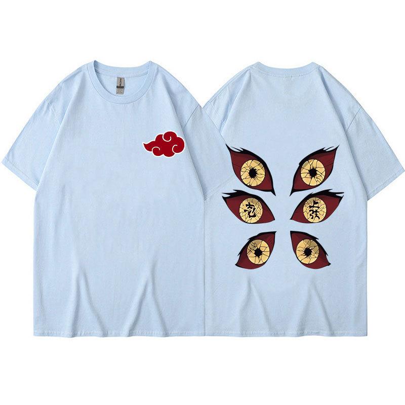 Harajuku Mens T-shirt Anime Naruto Manga Graphic Tees Shirt Cotton Casual Cartoon Short-Sleeves Summer Tshirts Unisex Streetwear Kids Tops