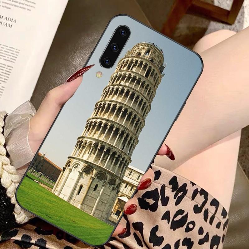 Pouzdro na telefon Šikmá věž v Pise pro Samsung A91 A81 A73 A72 A71 A30S A20 A12 A13 A52 A53 4G 5G Měkký černý kryt na telefon