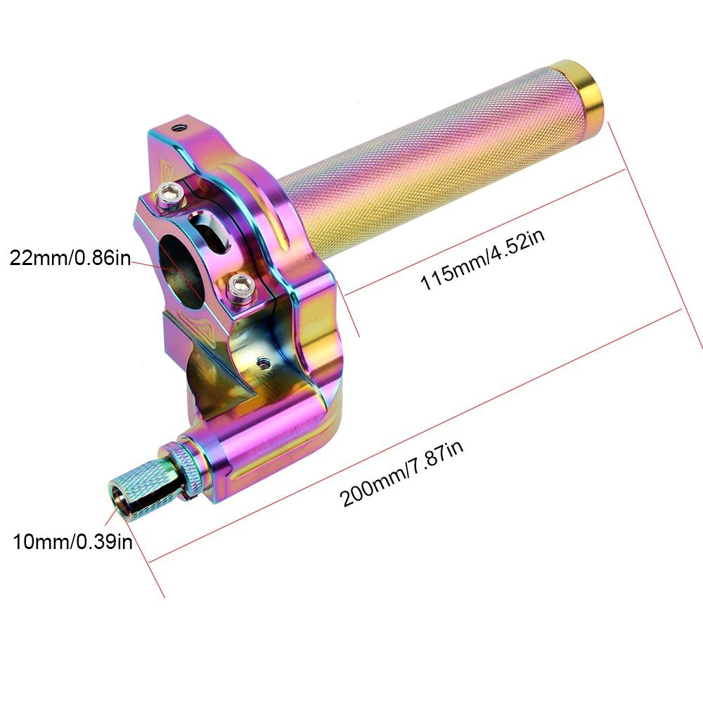 For ATV Quad Bike Motocross Moped Scooter Bike CNC Aluminum Parts 7/8" 22mm Universal Motorcycle Accelerator Throttle Twist Grip,Colorful.
