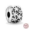 Clip 925 Sterling Silver CZ Zircon Love Heart Star Line Clip Charm Beads Stopper Fit Fashion Style Bracelet Silver 925 Jewelr