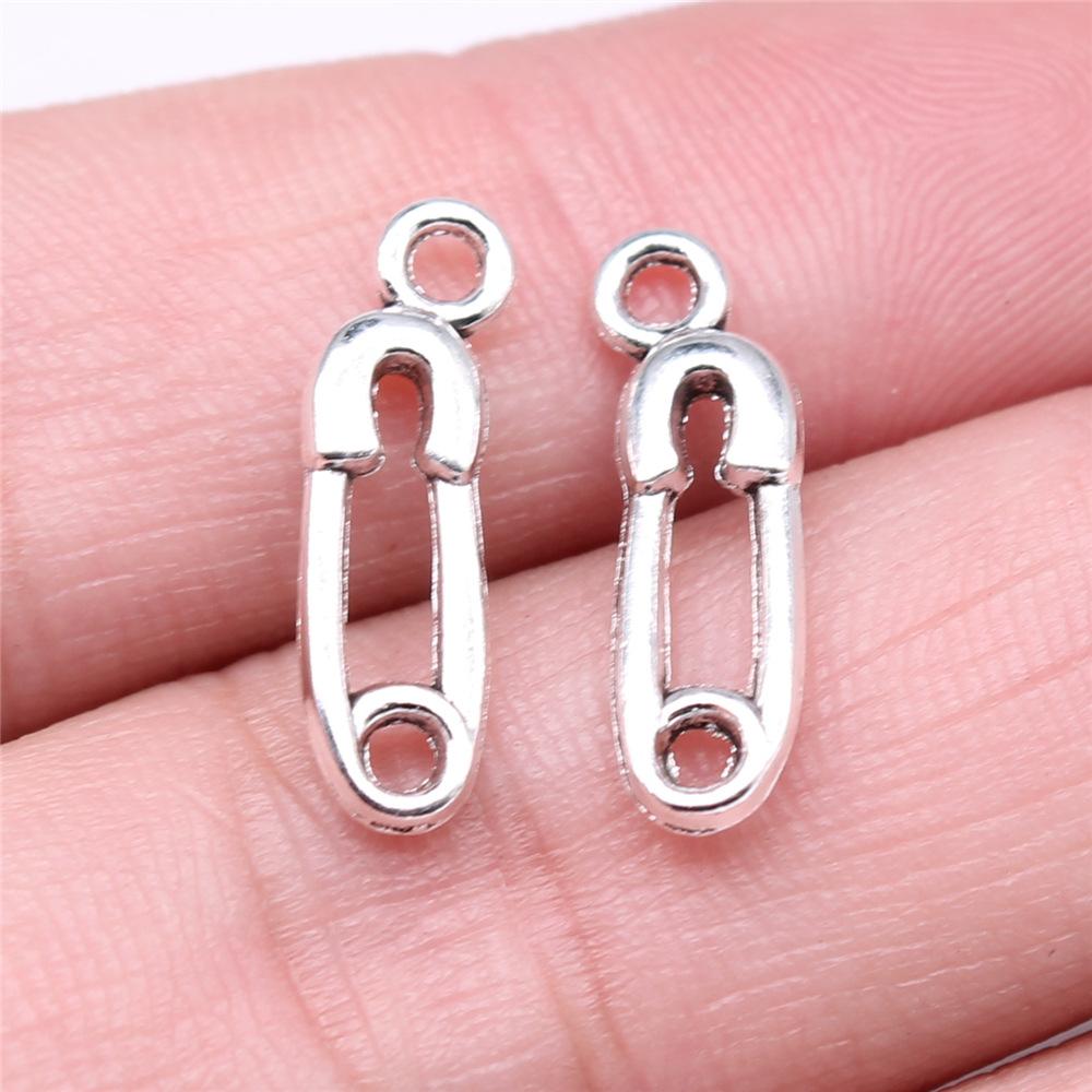 

20pcs Sewing Charms For Jewelry Making Paperclip Pins Paper Clip Button Hanger Mannequin Iron Yarn Charms