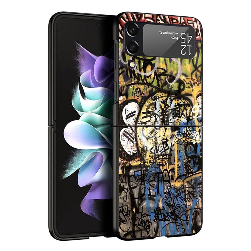 Graffiti Fashion Cool Case For Samsung Galaxy Z Flip 7 6 5 4 3 z Flip7 Flip6 Flip5 Flip4 5G Phone Cover Flip3 Folding Coque