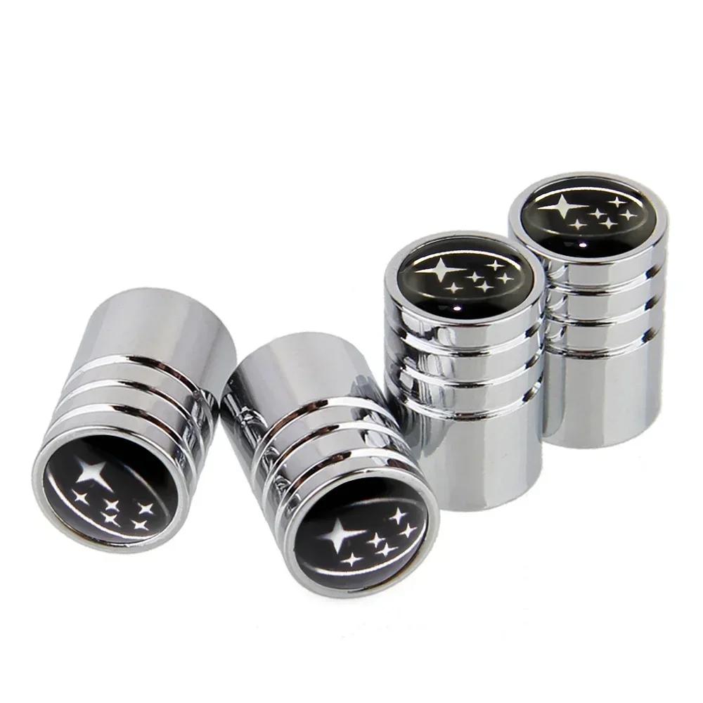 4PCS Alloy Car Tire Valve Caps Dustproof Wheel Air Covers For Subaru XV WRC WRX BRZ FORESTER IMPREZA LEGACY OUTBACK STI TRIBECA