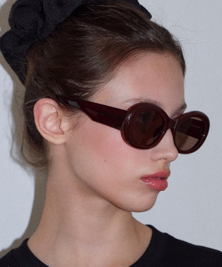 Loginaenloji Big Oval Sunglasses Brown