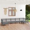 Day and Night - Day and Night Garden Furniture Set 7 Pieces Solid Gray Pine Wood