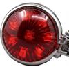 1PC Vintage Universal Chrome Motorcycle Rear Light LED Lamp Steel Red Lens Round Motorbike ATV Tail Brake Indicator
