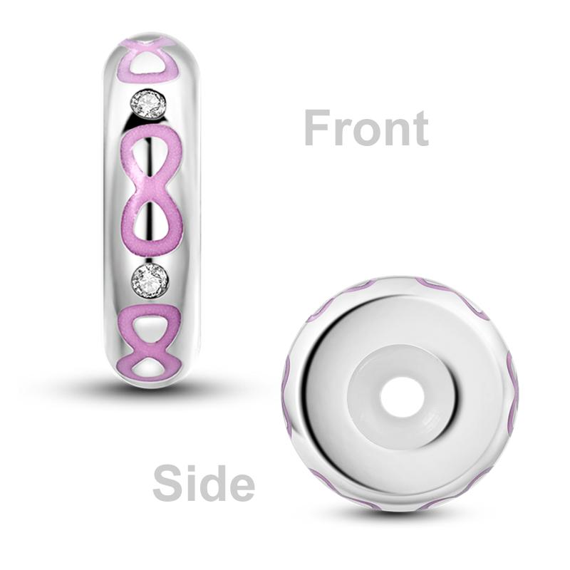 Plata Charms Spacer Beads Copper Fit Bangle Bracelet Diy Wheel Stopper Beads With Silicon For Diy Jewelry Making