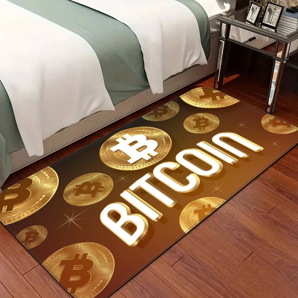 Luxurious B-bitcoin Logo Room Mats Retro Multiple Choice Living Room Kitchen Rug Non-Slip Welcome Rug
