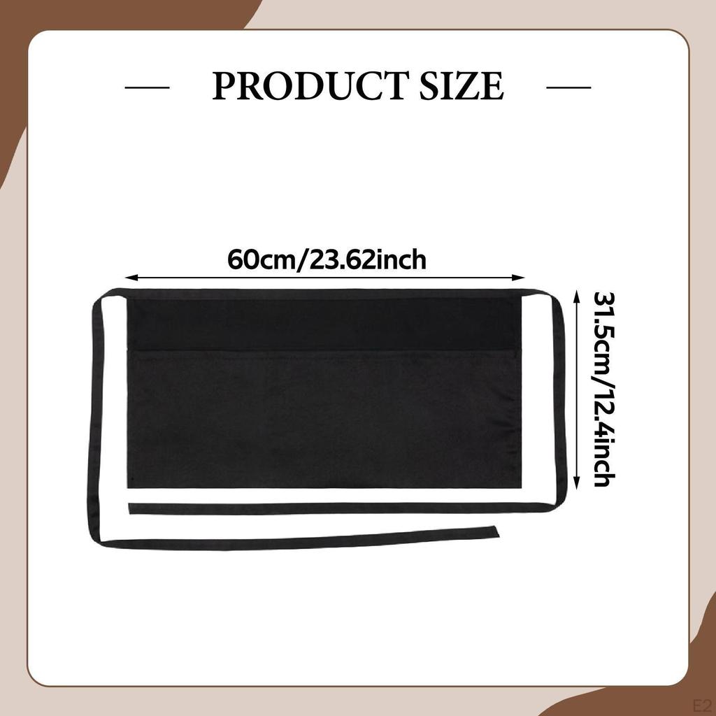 Waitress Waist Apron Half Chef Multifunctional Adults Lightweight Short with Pockets for Home