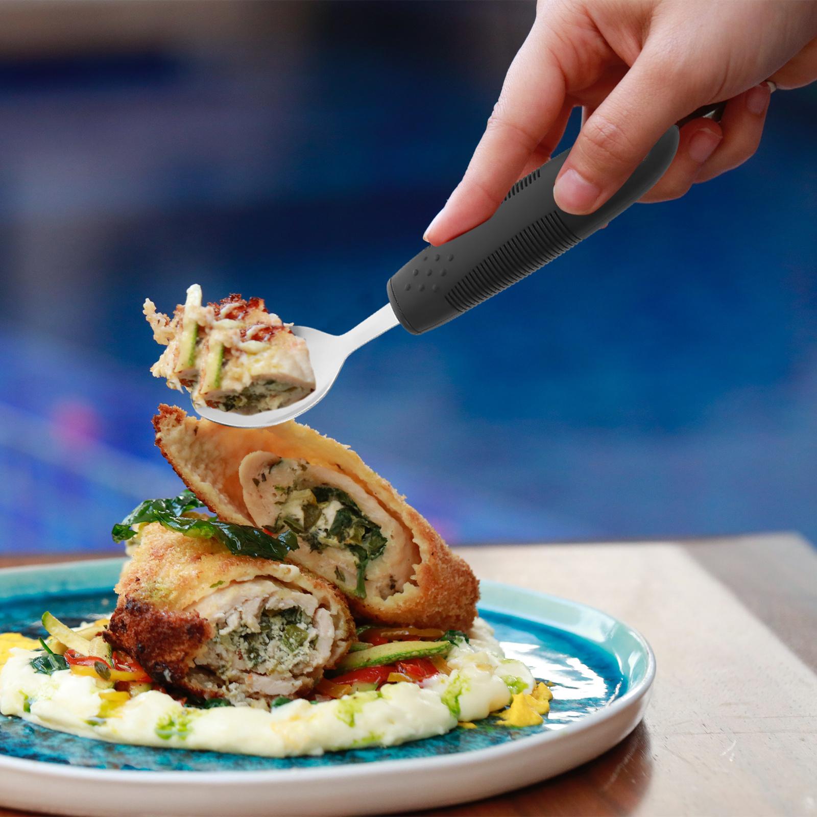 

1Set Adaptive Utensils for Elderly Built-Up Handle Tableware Anti-Slip Design Long-Lasting Portable Cutlery for Senior and 20X4CM