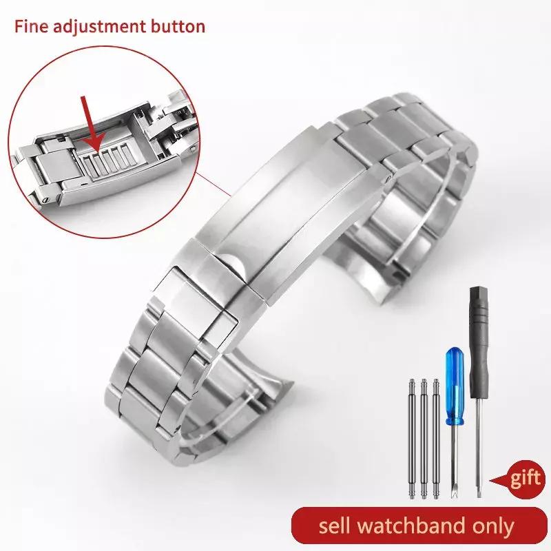 Pro Rolex Daytona Log Submariner Panda Černý Zelený Vodní Duch Vodotěsný Nerezový Řemínek k Hodinkám 20mm 21mm Náramek